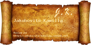 Jakobovits Kamilla névjegykártya