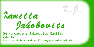 kamilla jakobovits business card